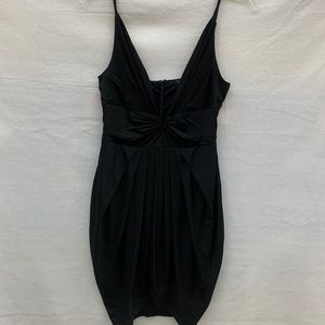 Venus Black Plunging Neckline Dress